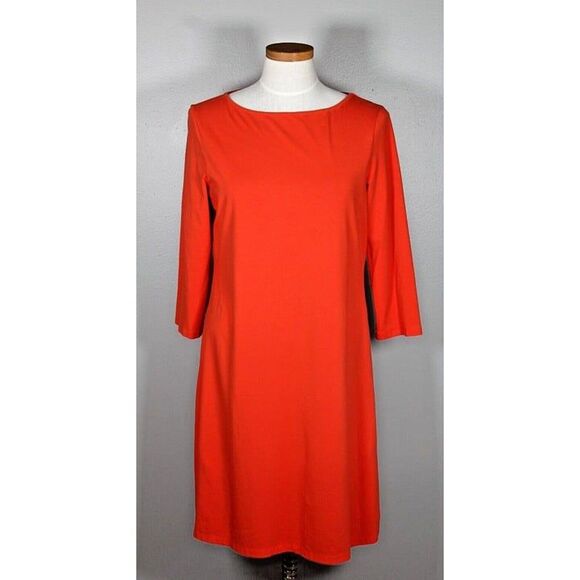 Garnet Hill Burnt Orange 3/4 Sleeve Medium Casual Dress Knit - Picture 1 of 11